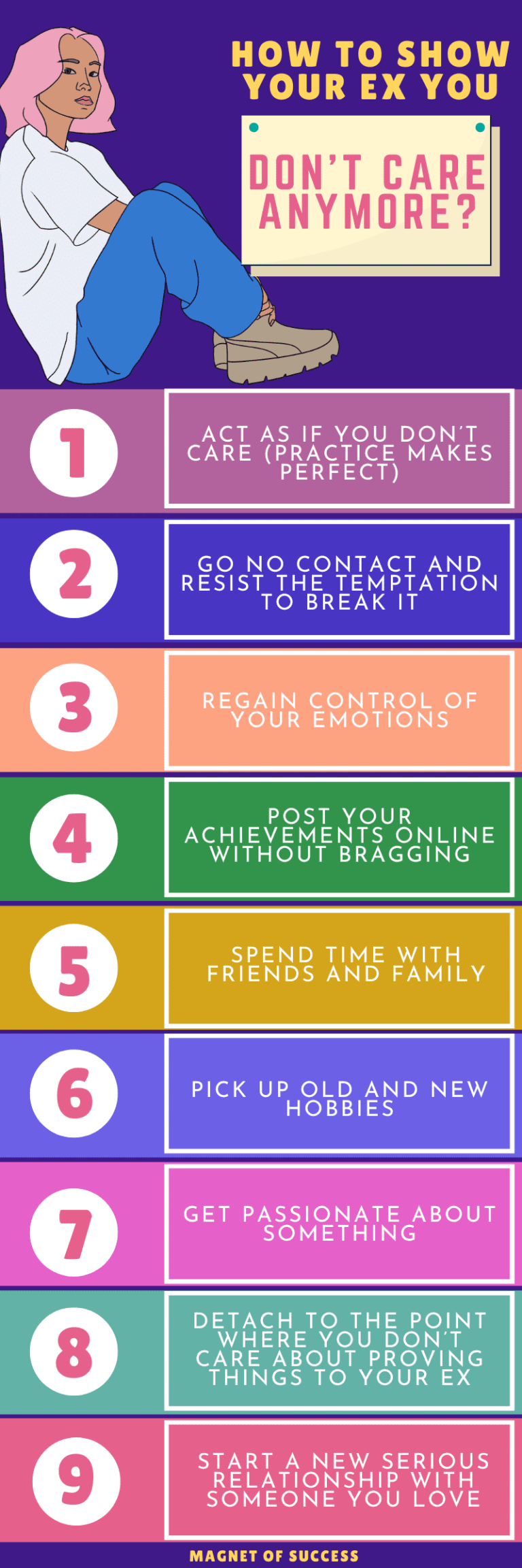 How To Show Your Ex You Don't Care Anymore? - Magnet of Success