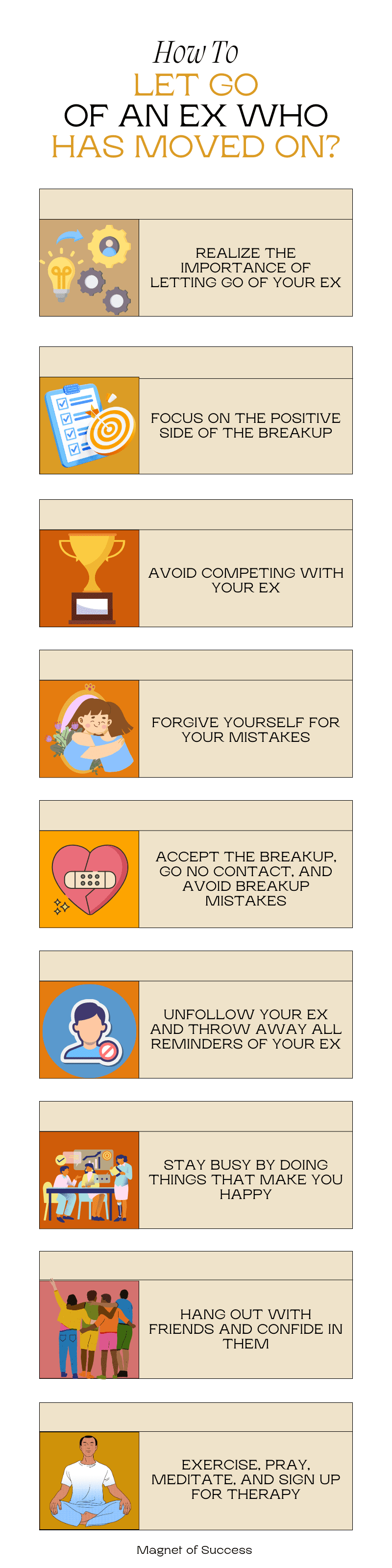 How to let go of an ex who moved on