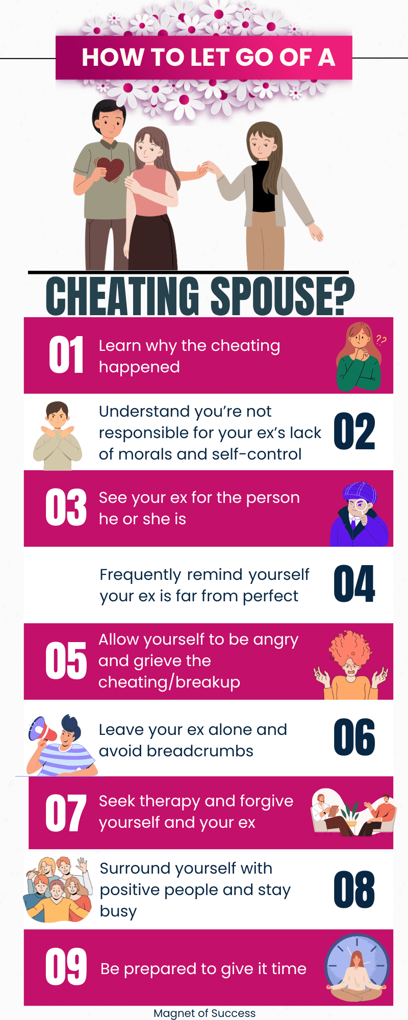 How to let go of a cheating spouse